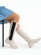 Leather Women's Boots Beige
