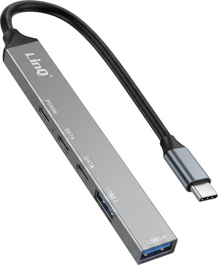 LinQ Hub 5 Θυρών USB 3.0 με σύνδεση USB-C Γκρι