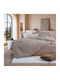 Nef-Nef Homeware Wild Super-Double Bed Sheets Set With Rubber Hugger 160x200+35cm Beige 4 Pieces