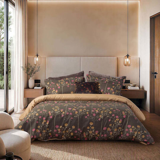 Nef-Nef Homeware Audrey Подредба Чаршафи King Size с Еластична лента 240x270+35ек. Кафяв (4бр.)