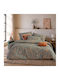 Nef-Nef Homeware Floriva Sheet Set with 2 Pillowcases Super-Double Fitted 170x270+35cm Green (3 Pieces)