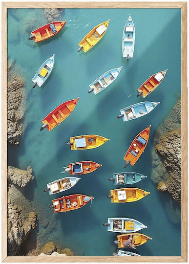 Κάδρο 862vrl2548 50x70cm Multi Wallity Κάθετοι Ξύλο Γυαλί