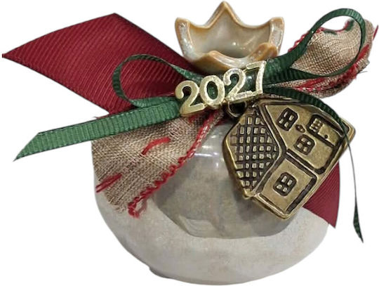 Kalliopi Silver Talismane Norocoase De Anul Nou Rodie Maro Ceramică 2027 7x7cm