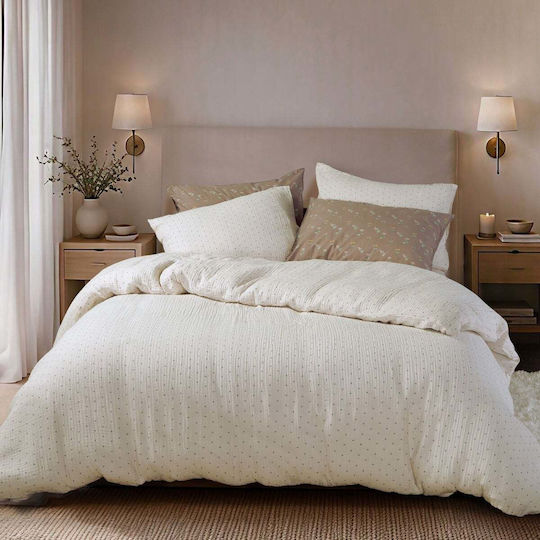 Nef-Nef Homeware Σετ Μονή 160x230cm Dots L.grey