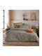 Nef-Nef Homeware Set Duvet Cover Cotton 170x240cm Single with Pillowcase Floriva Brown