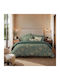 Nef-Nef Homeware Σετ Плик за Завивка 100% Памук 240x230cm Уплътнена с 2 Калъфки за Възглавници Green