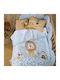 Nef-Nef Homeware Nursery Swaddling Blanket Wild Company Fleece Blue 75x100cm