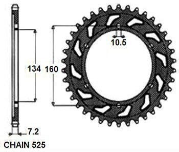 Sunstar Kettenrad Für Motorradkette Jtr1307-45
