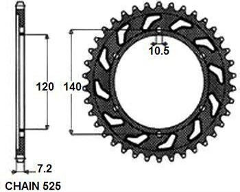 Задна Зъбна Коронка За Мотоциклет Sunstar Jtr498-46