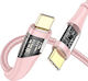 Leewello Geflochtenes USB Typ-C Kabel Männlich - USB-C Rosa 1,2m