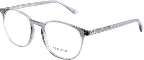 El Greco 9288 C4 Unisex Acetate Round Prescription Eyeglass Frames Transparent Grey