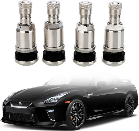 Set 4 Capace de supapă metalice Premium pentru autoturisme și vehicule utilitare