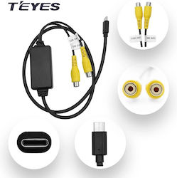 Teyes Type-c Cable Adapter To 2x Rca Cvbs Video Out 1+2 Teyes Navigation Systems Teyes Type-c Cable Adapter To 2x Rca Cvbs Video Out 1+2 Teyes Navigation Systems