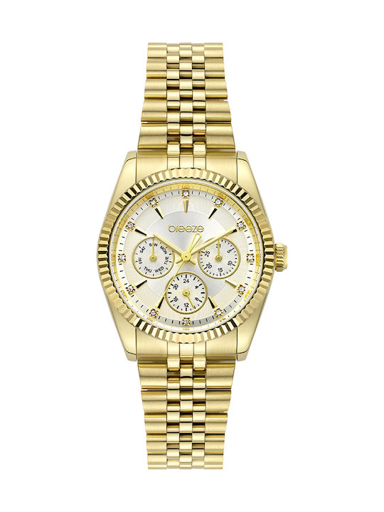 Breeze Women's Battery Watch with Gold Steel Br...