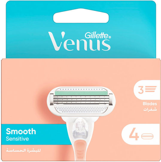 Gillette Venus Smooth Sensitive Пълнител за самобръсначка X 4 бр Розов