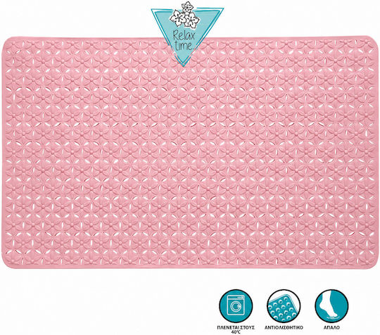 Bathtub Mat with Suction Cups Pink 43x75cm