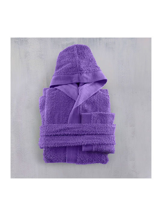 Rythmos Kids Bathrobe Twist Purple Hooded