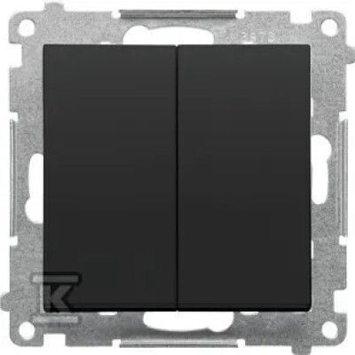 Kontakt-Simon Recessed Wall Switch Double Without Frame Black