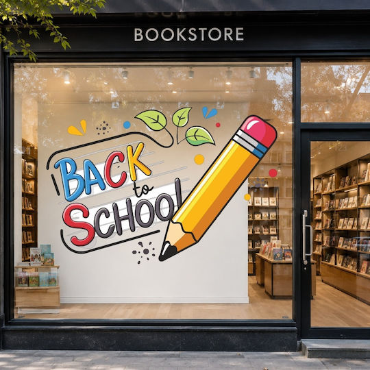 Αυτοκόλλητο Βιτρίνας - Τοίχου - Back To School 9 - 50cm X 42cm
