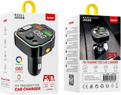 D-power J8509 Αυτοκίνητο Bluetooth Audio Fm Πομπός Ασύρματο 20w Fast Usb Charger Black