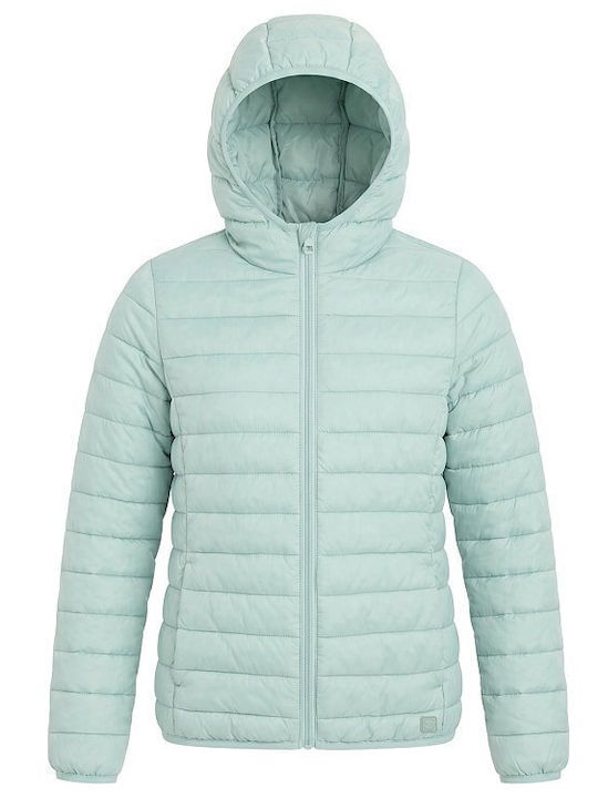 Kids Casual Short Hooded Green Coat