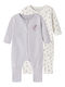 Name It Set Baby-Strampler Ecru-Lila