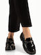 Patent Leather Women's Loafers in Black Color