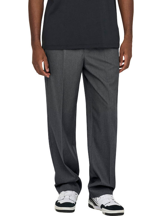 Men's Trousers Dark Grey Melange Grey