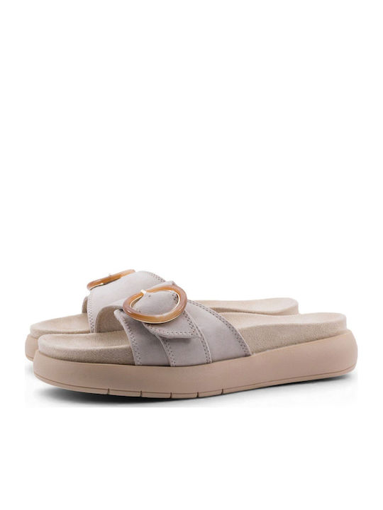 Damen Flache Sandalen Beige