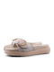 Damen Flache Sandalen Beige