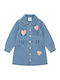 Rochie de fete din denim albastră