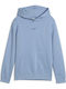 Fleece Детско Суичър с Качулка и Джобове Светлосин
