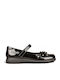 Kids Ballerinas With Hoop & Loop Closure Black Patent Leather