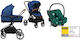 Lionelo Mika Reversible 2 in 1 Baby Stroller Suitable for Newborn Blue