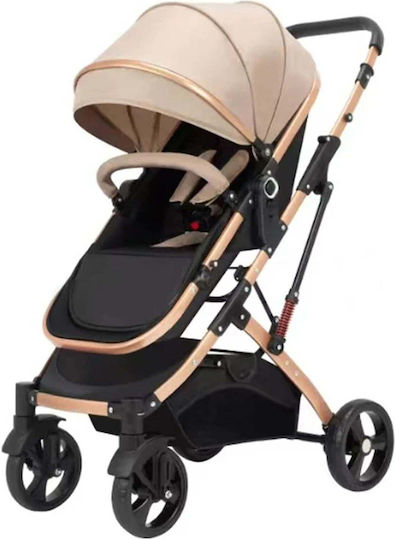 Ρυθμιζόμενο Cărucior 2 în 1 Potrivit pentru Nou-Născuți Bej 15kg