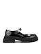 Kids Ballerinas With Hoop & Loop Closure Black Patent Leather