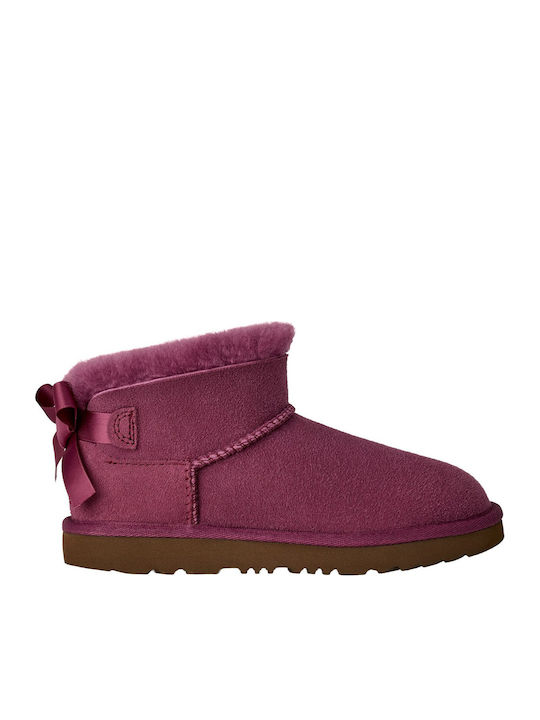UGG Bailey Δερμάτινα Παιδικά Μποτάκια Μπορντό