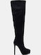 Wildleder Damenstiefel Über dem Knie Schwarze