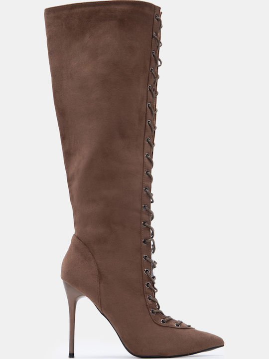 Luigi Wildleder Damenstiefel mit Hohem Absatz B...