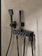 Shower Shelf Multiple Holders Column Mount Black