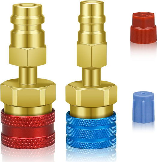 Quick Adapter R1234yf To R134a Set 2 Ac Auto Couplers High Low Side 1/4 Sae Freon Charging Air Conditioning Service