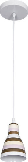 Elmark White Pendant Ceiling Light with E27 Socket 13x13x122.5cm