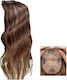 Haarverlängerung mit Clip mit Menschliche Haare in Dunkelbraune Farbe 10cm Topper Taupe