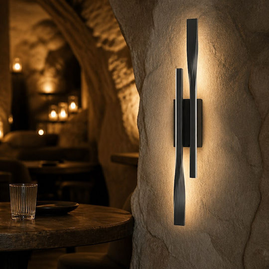 Lampă de Perete LED Neagră 6x60x60 cm