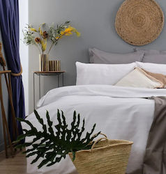 Hotel Sheet White Sense Cotton Satin Stripe 2 C...