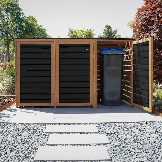 Wooden Waste Bin 4x240L Black