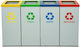 Silver Plastic Recycling Bin 65lt
