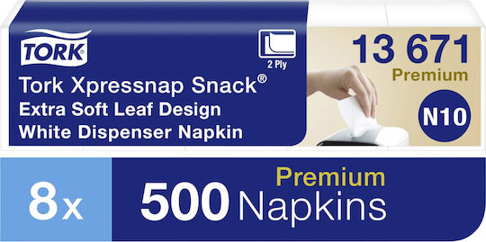 Napkin Packaging White 2-Ply 21.6x21.3cm 40x100pcs Tork Xpressnap Snack Extra Soft 13671