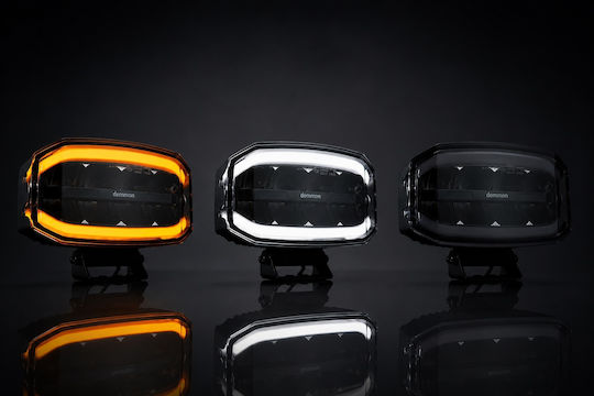LED Прожектор Demmon Студено Бял 9-32 Volt Висока Мощност 90w Drl Бял Оранжев Ip67 E9 244mm X 141mm X 98mm