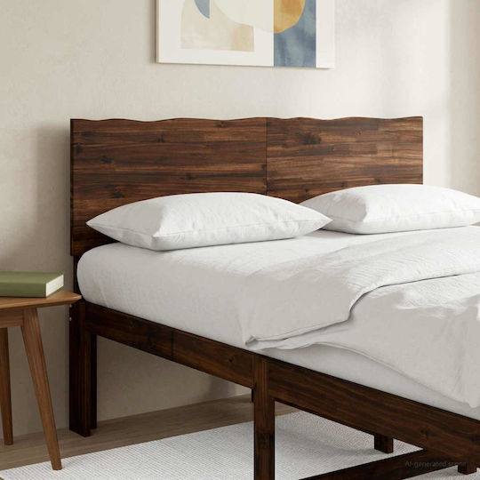 vidaXL Табла за легло Дървена Бежова 124x91cm